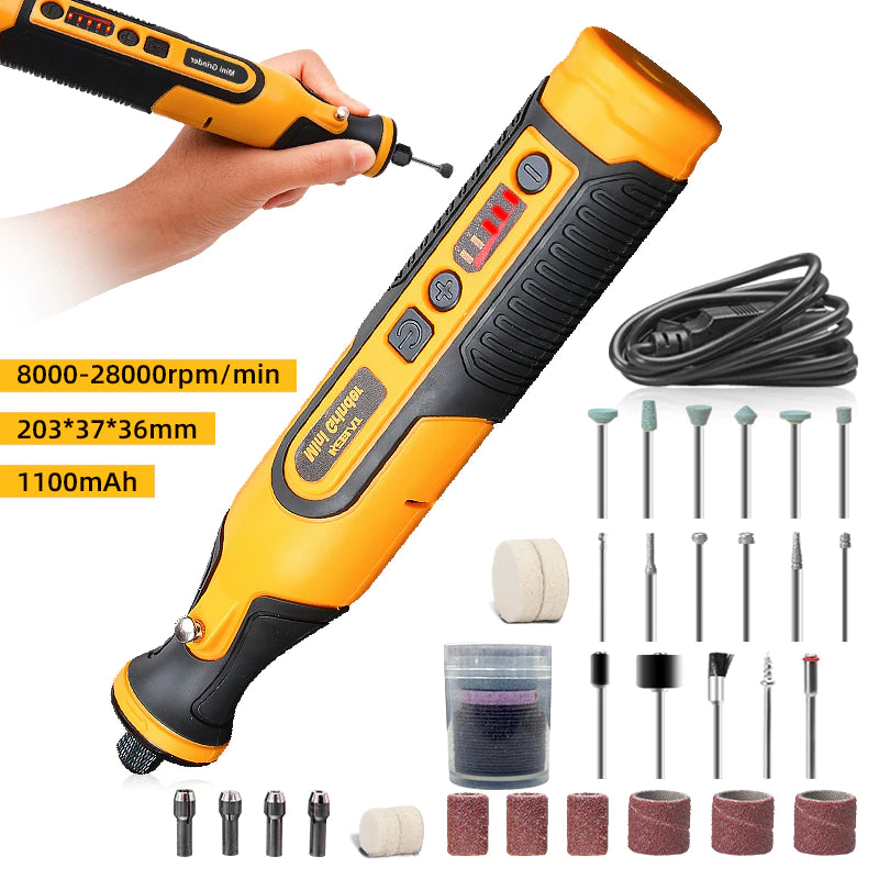 KEELAT Carving Tools Set Electric Cordless Mini Grinder Drill Set for Wood Polishing Precise Carving