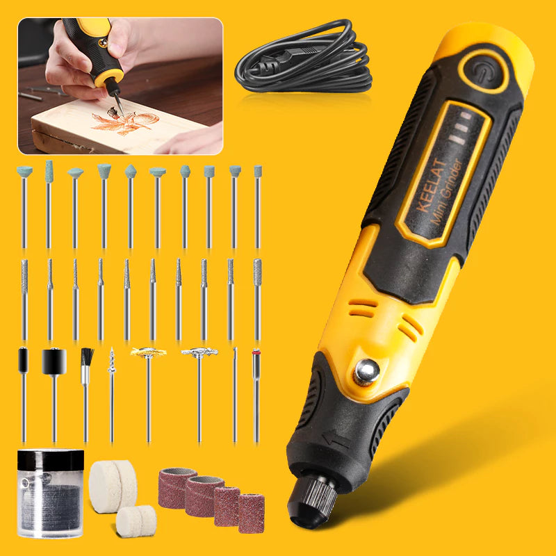 KEELAT Carving Tools Set Electric Cordless Mini Grinder Drill Set for Wood Polishing Precise Carving